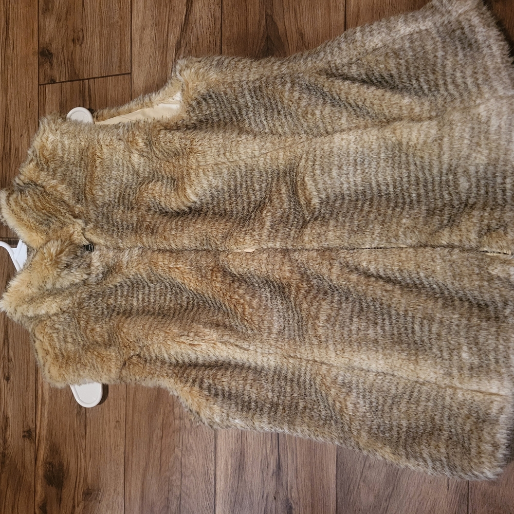 Faux Fur Vest in Brown and Tan